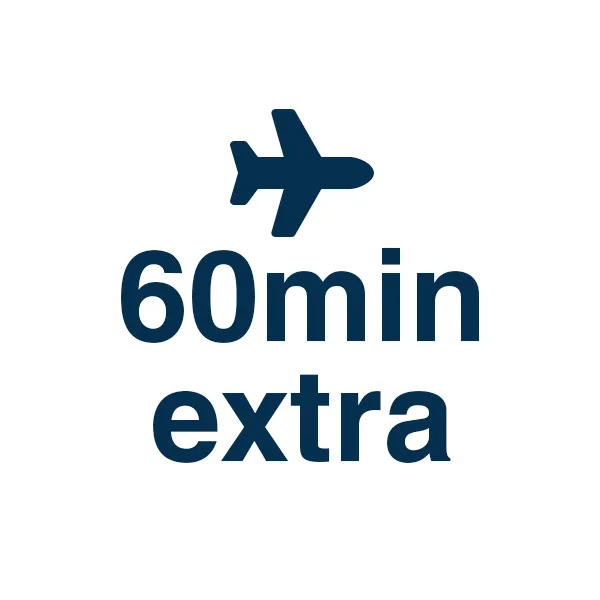 Additional flight time - 60 min - wide body